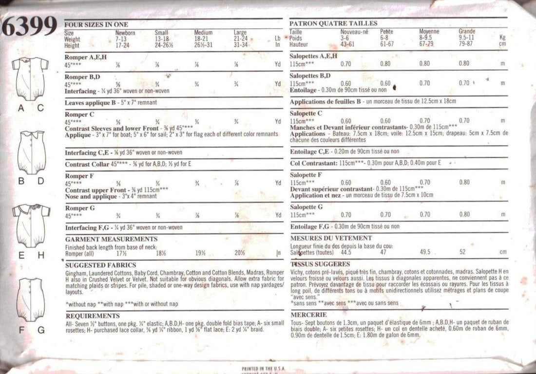 New Look 6399 Sewing Pattern (Vintage) CUT