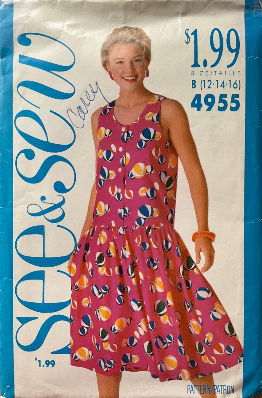 See &amp; Sew 4955 Sewing Pattern (Vintage) UNCUT