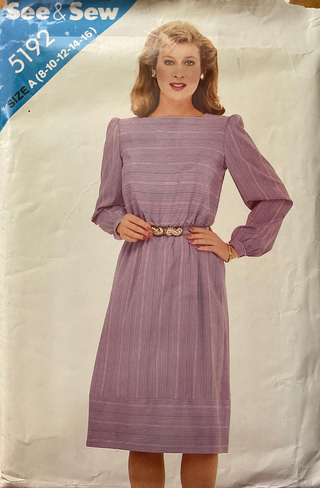 See &amp; Sew 5192 Sewing Pattern (Vintage) CUT