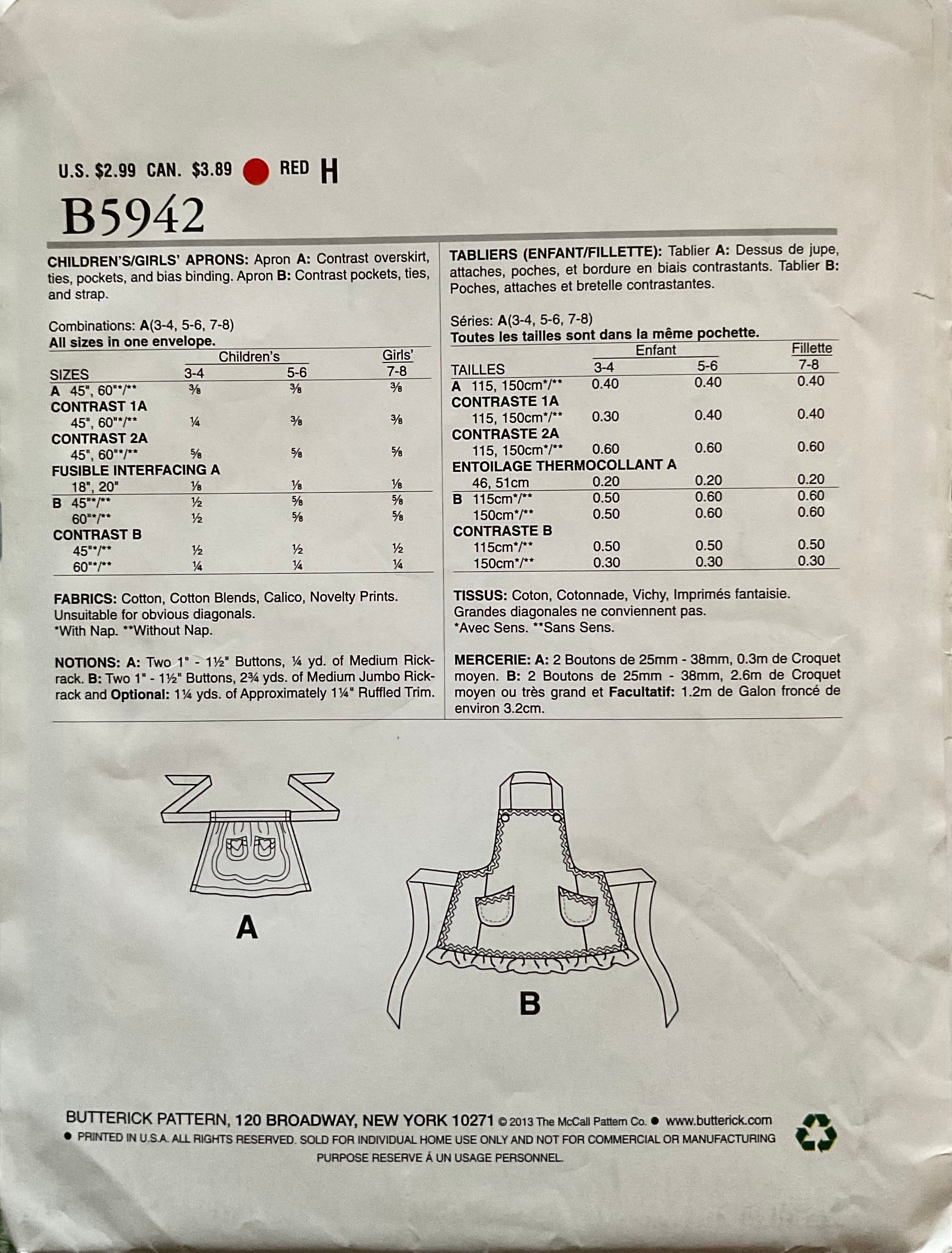 See &amp; Sew 5942 Sewing Pattern CUT