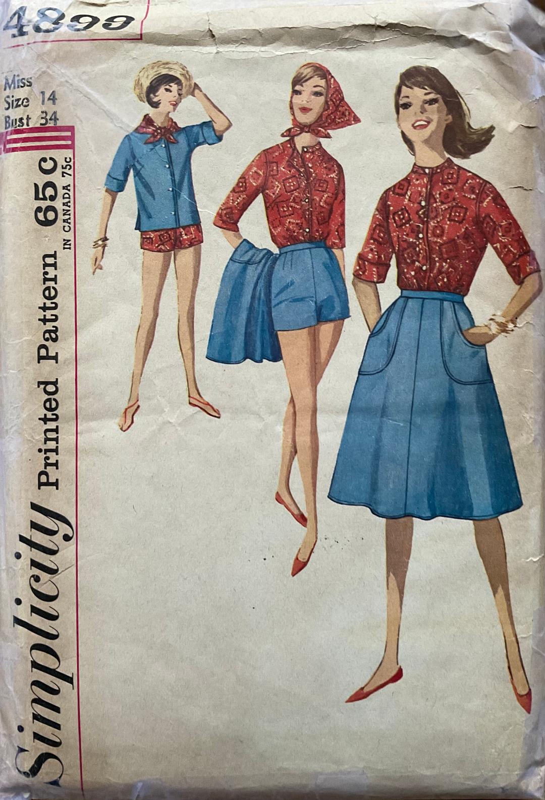 Simplicity 4899 Sewing Pattern (Vintage) CUT