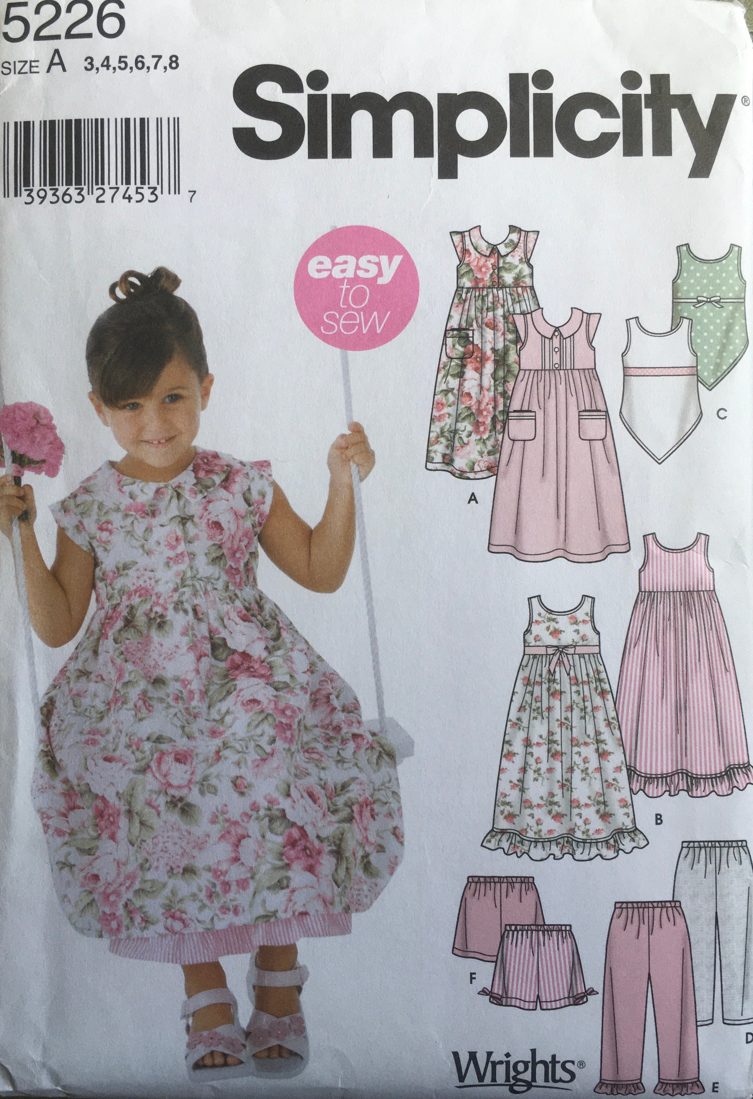 Simplicity 5226 Sewing Pattern (Vintage) CUT