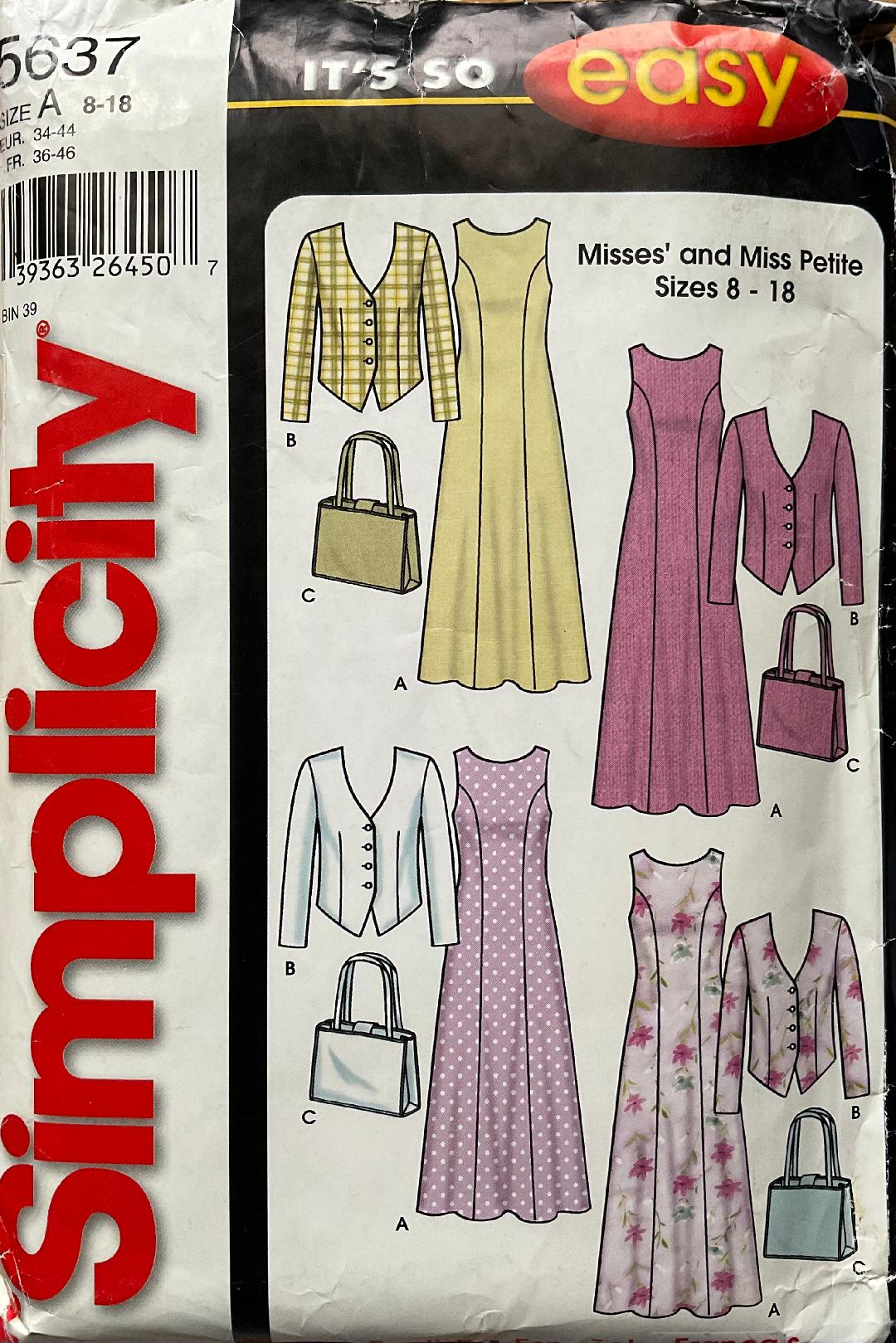 Simplicity 5637 Sewing Pattern (Vintage) UNCUT