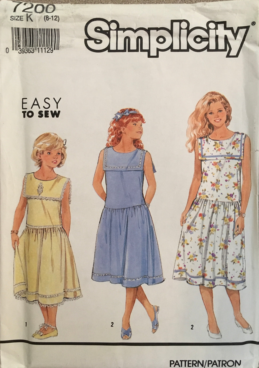 Simplicity 7200 Sewing Pattern (Vintage) UNCUT