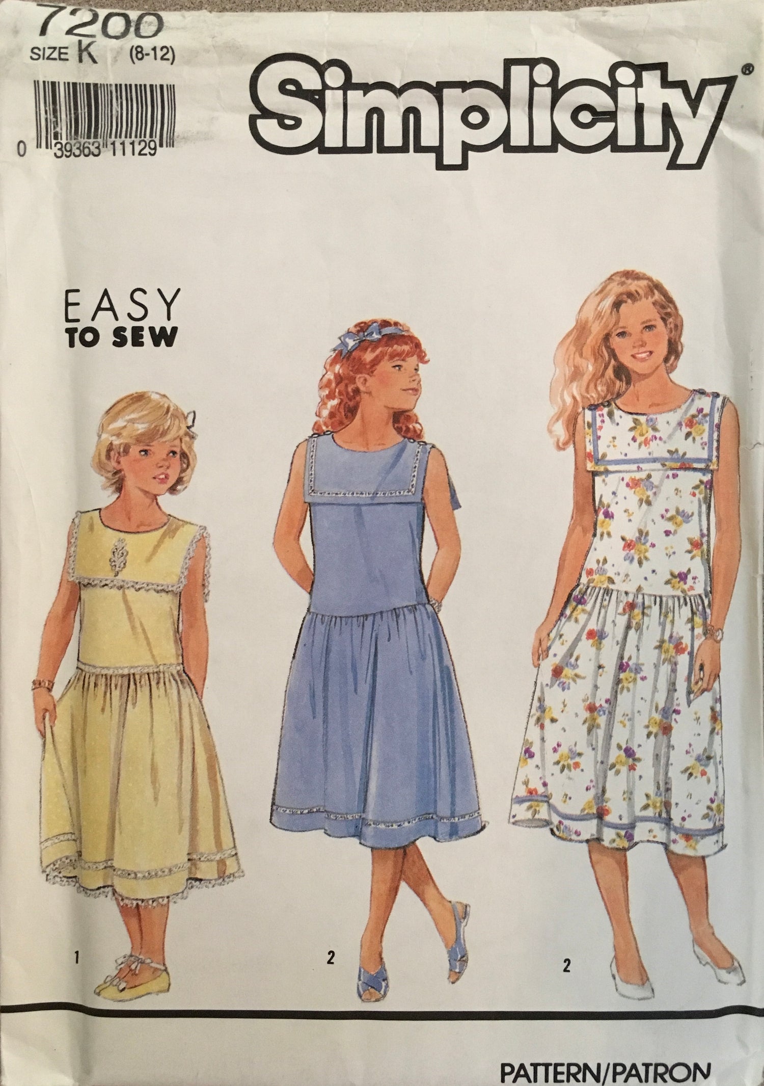 Simplicity 7200 Sewing Pattern (Vintage) UNCUT