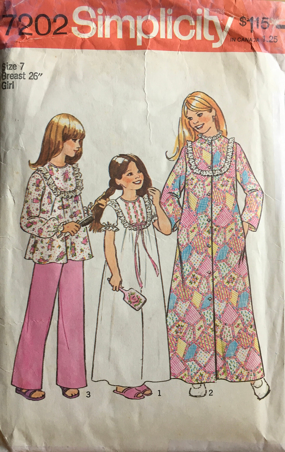Simplicity 7202 Sewing Pattern (Vintage) CUT