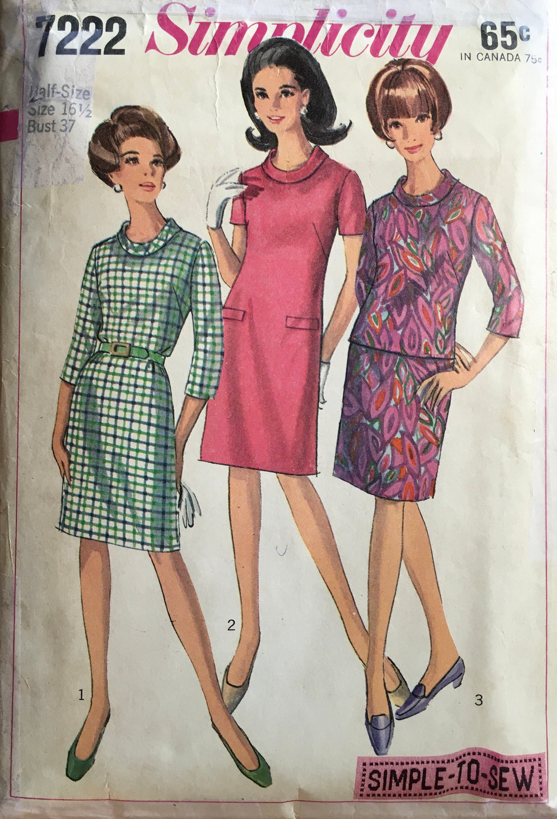 Simplicity 7222 Sewing Pattern (Vintage) CUT
