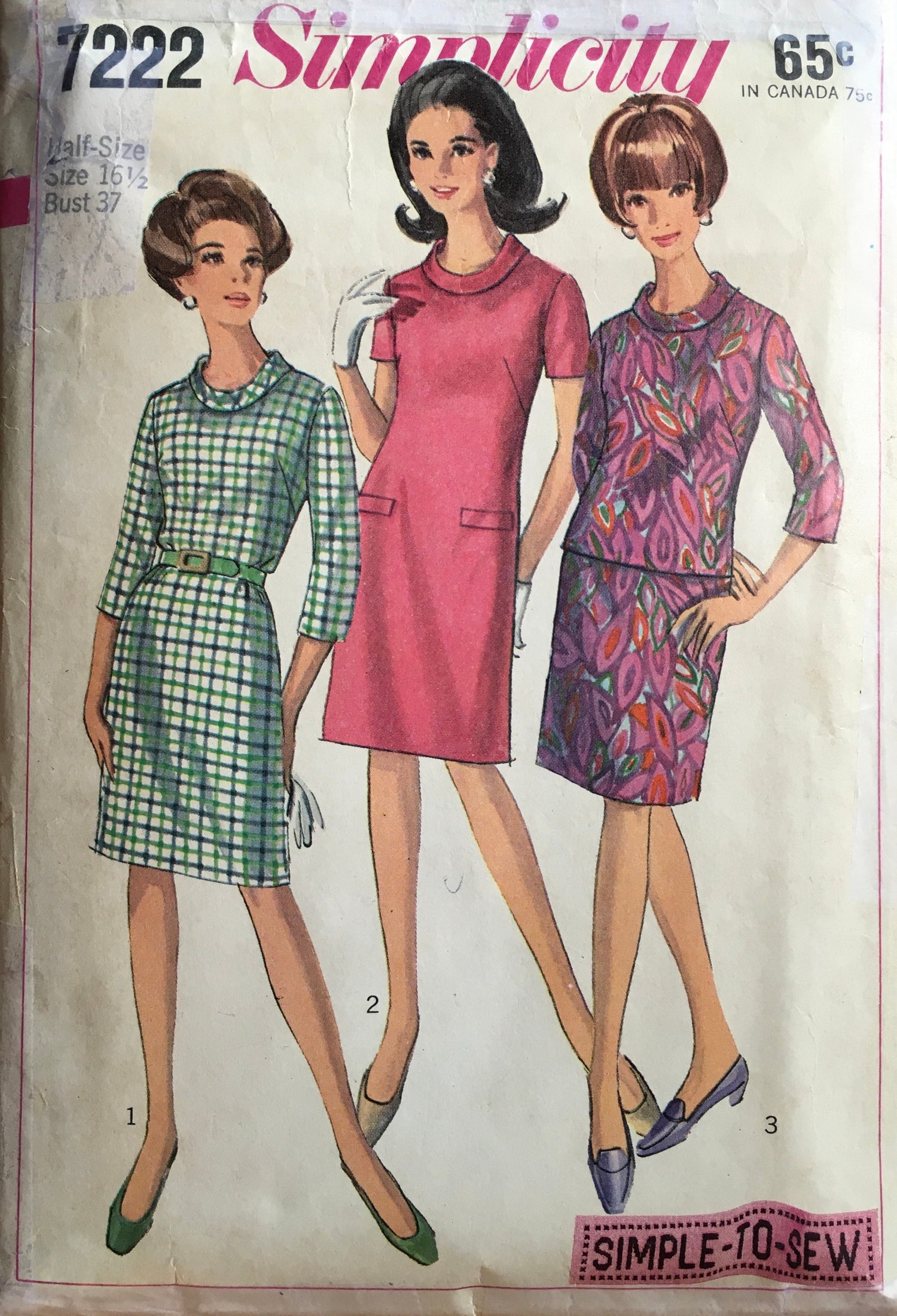 Simplicity 7222 Sewing Pattern (Vintage) CUT