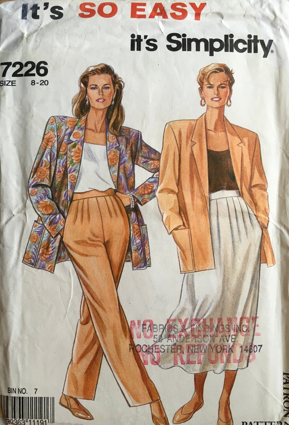 Simplicity 7226 Sewing Pattern (Vintage) UNCUT