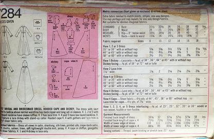 Simplicity 7284 Sewing Pattern (Vintage) CUT