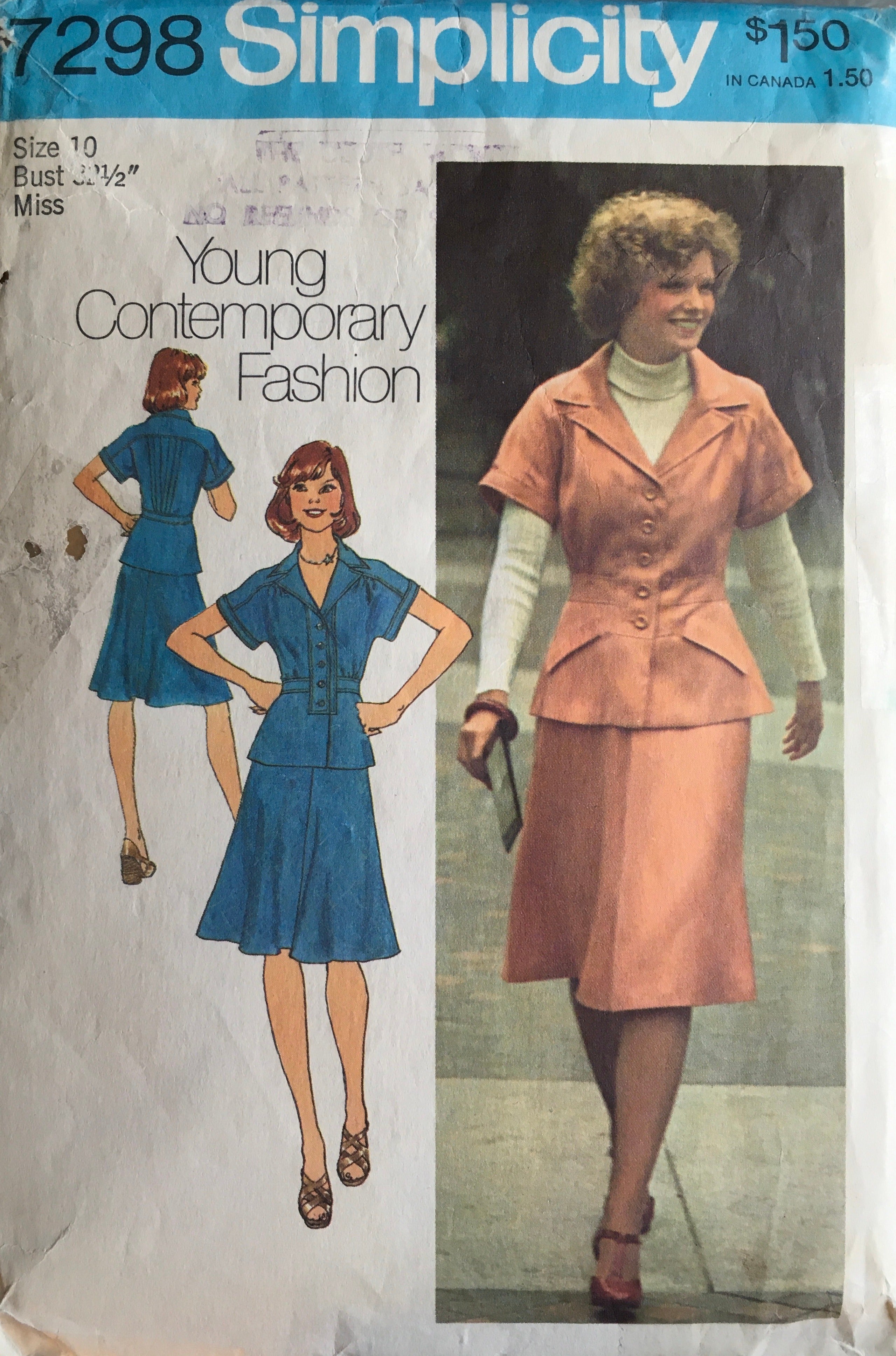 Simplicity 7298 Sewing Pattern (Vintage) CUT