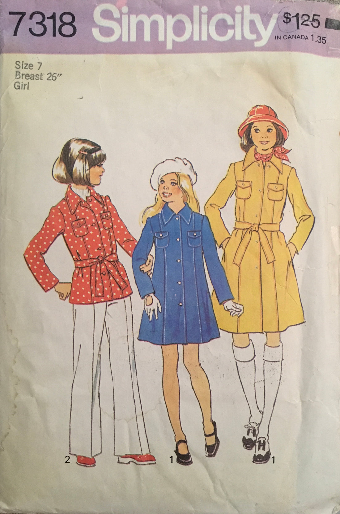 Simplicity 7318 Sewing Pattern (Vintage) CUT