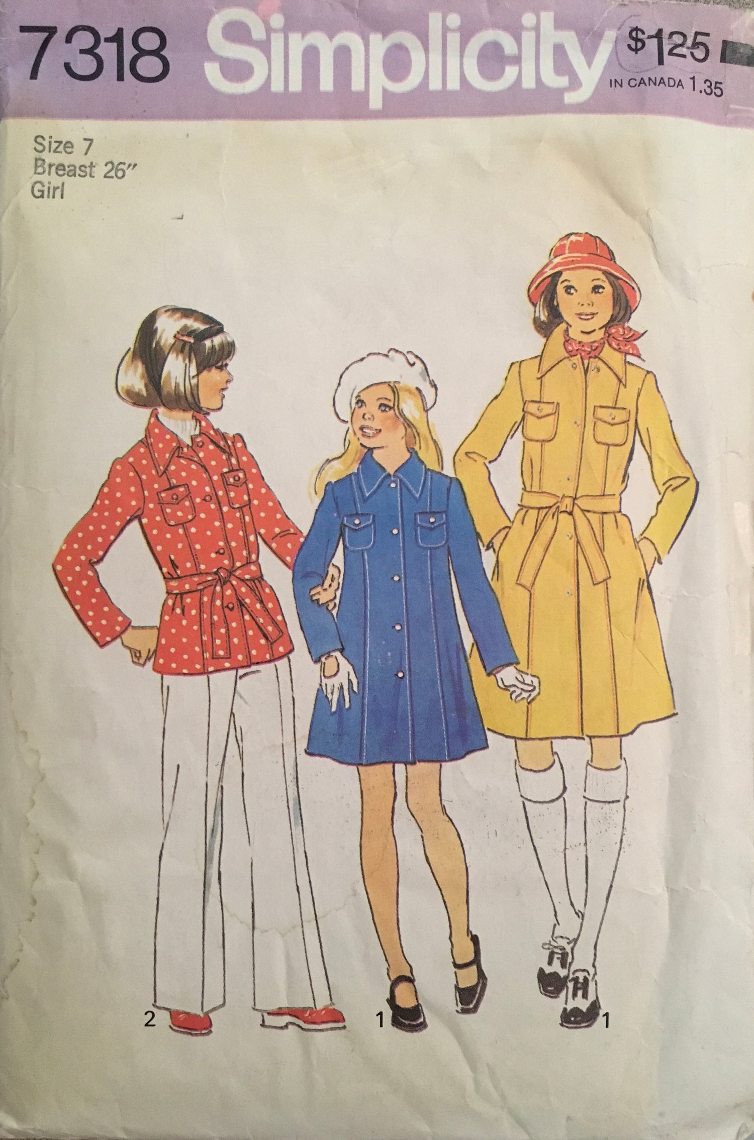 Simplicity 7318 Sewing Pattern (Vintage) CUT