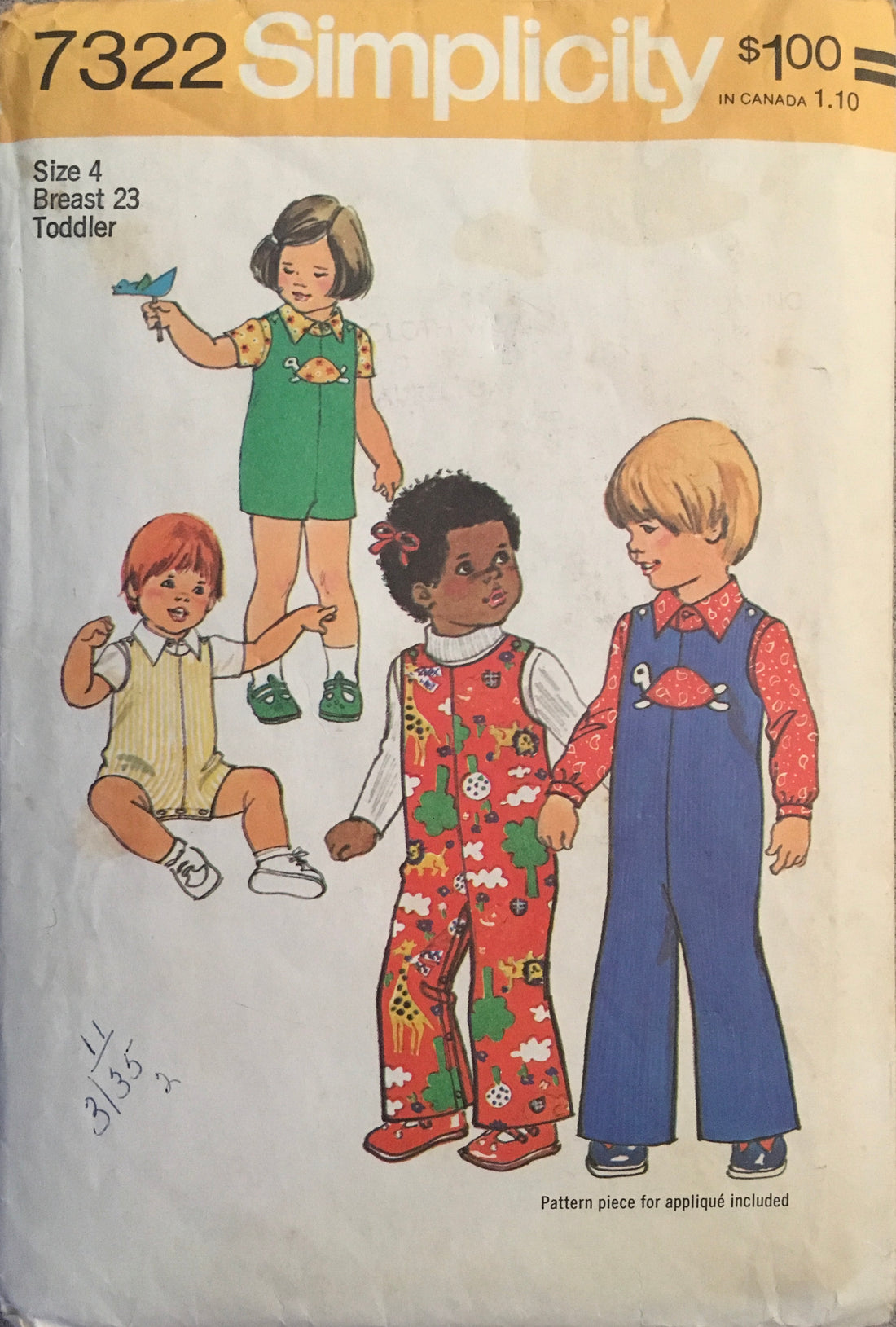 Simplicity 7322 Sewing Pattern (Vintage) UNCUT/CUT