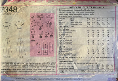 Simplicity 7348 Sewing Pattern (Vintage) CUT
