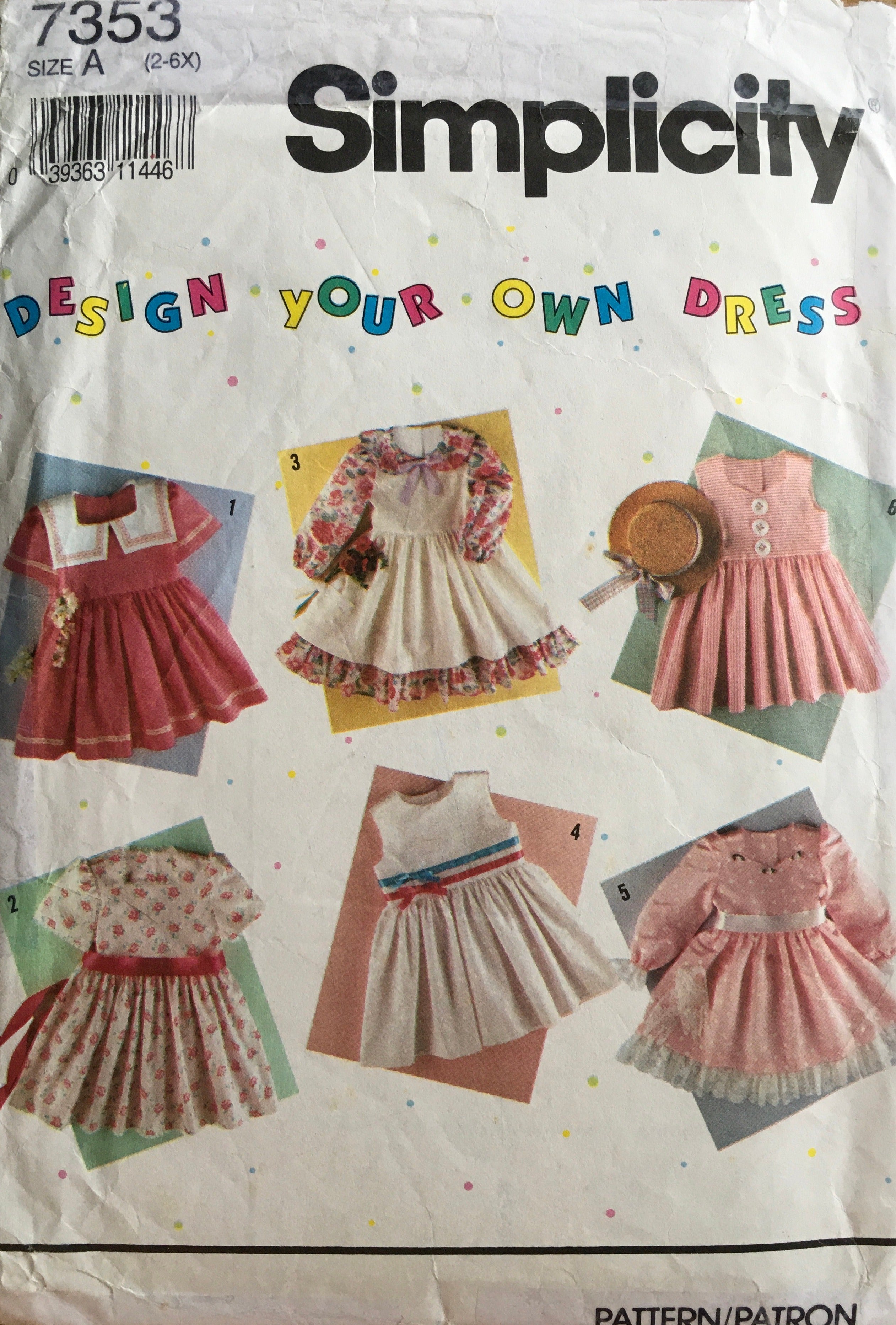 Simplicity 7353 Sewing Pattern (Vintage) UNCUT/CUT