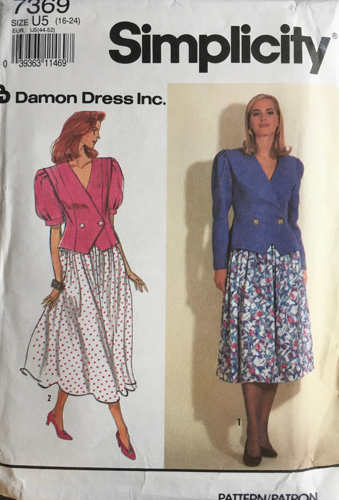 Simplicity 7369 Sewing Pattern (Vintage) UNCUT