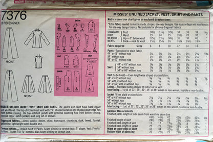 Simplicity 7376/7377 Sewing Pattern (Vintage) UNCUT/CUT