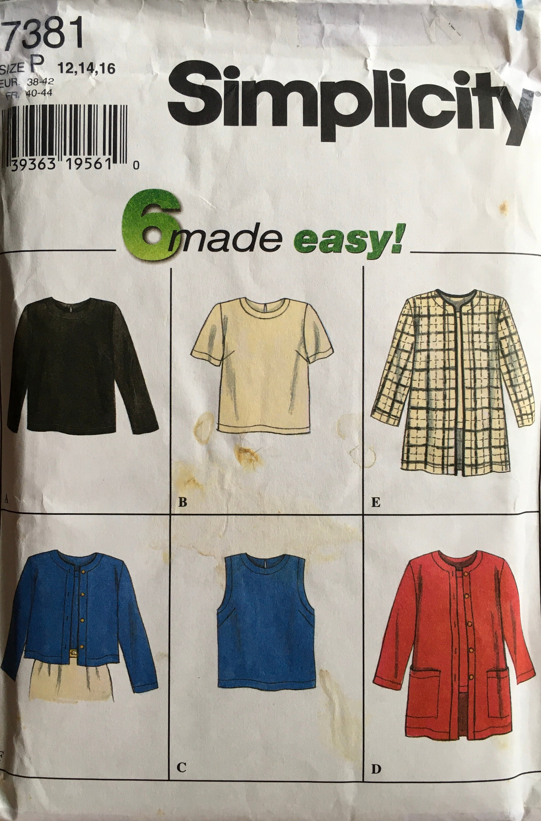 Simplicity 7381 Sewing Pattern (Vintage) CUT