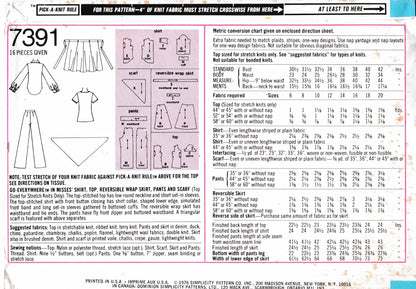 Simplicity 7391 Sewing Pattern (Vintage) CUT