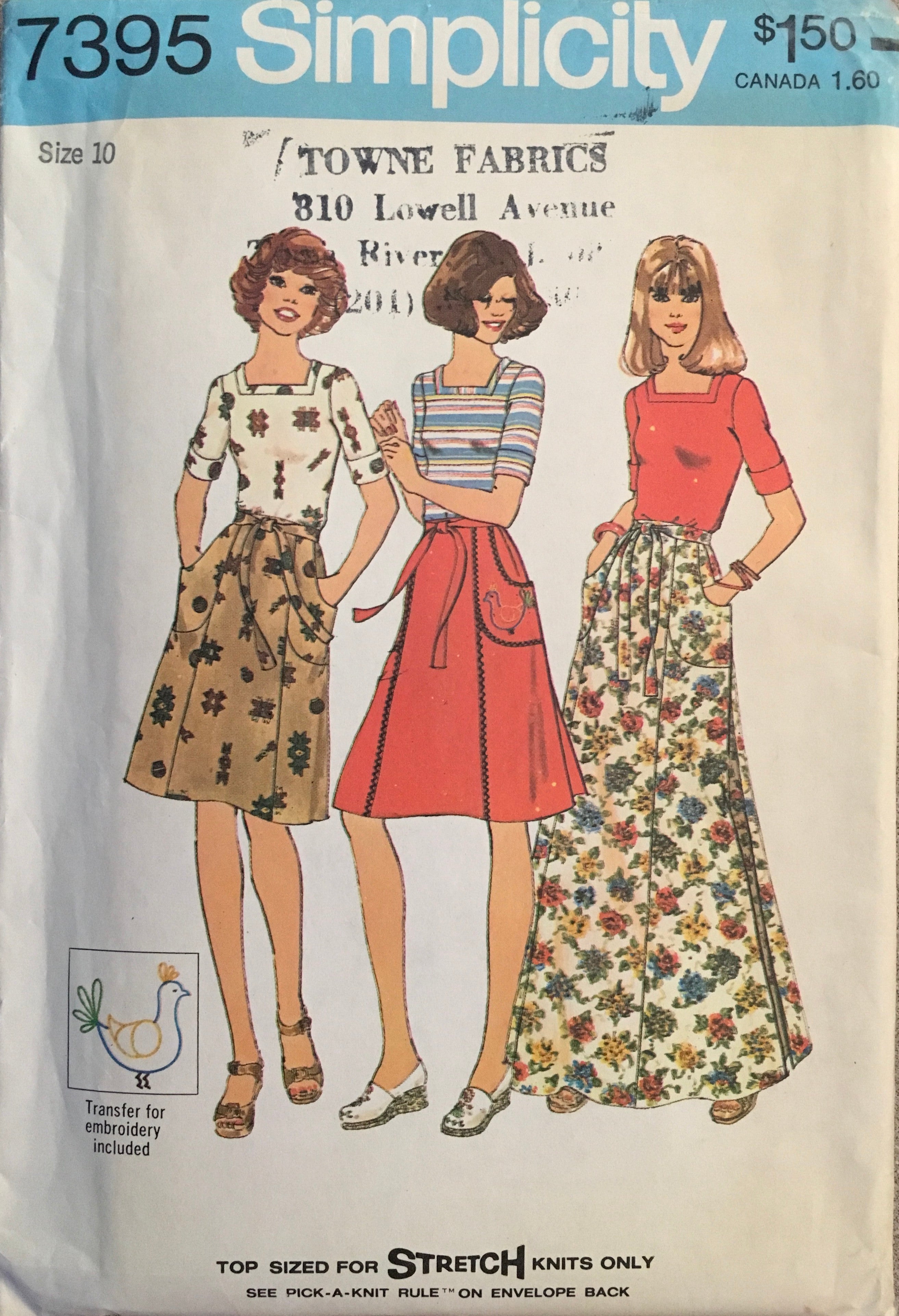 Simplicity 7395 Sewing Pattern (Vintage) UNCUT