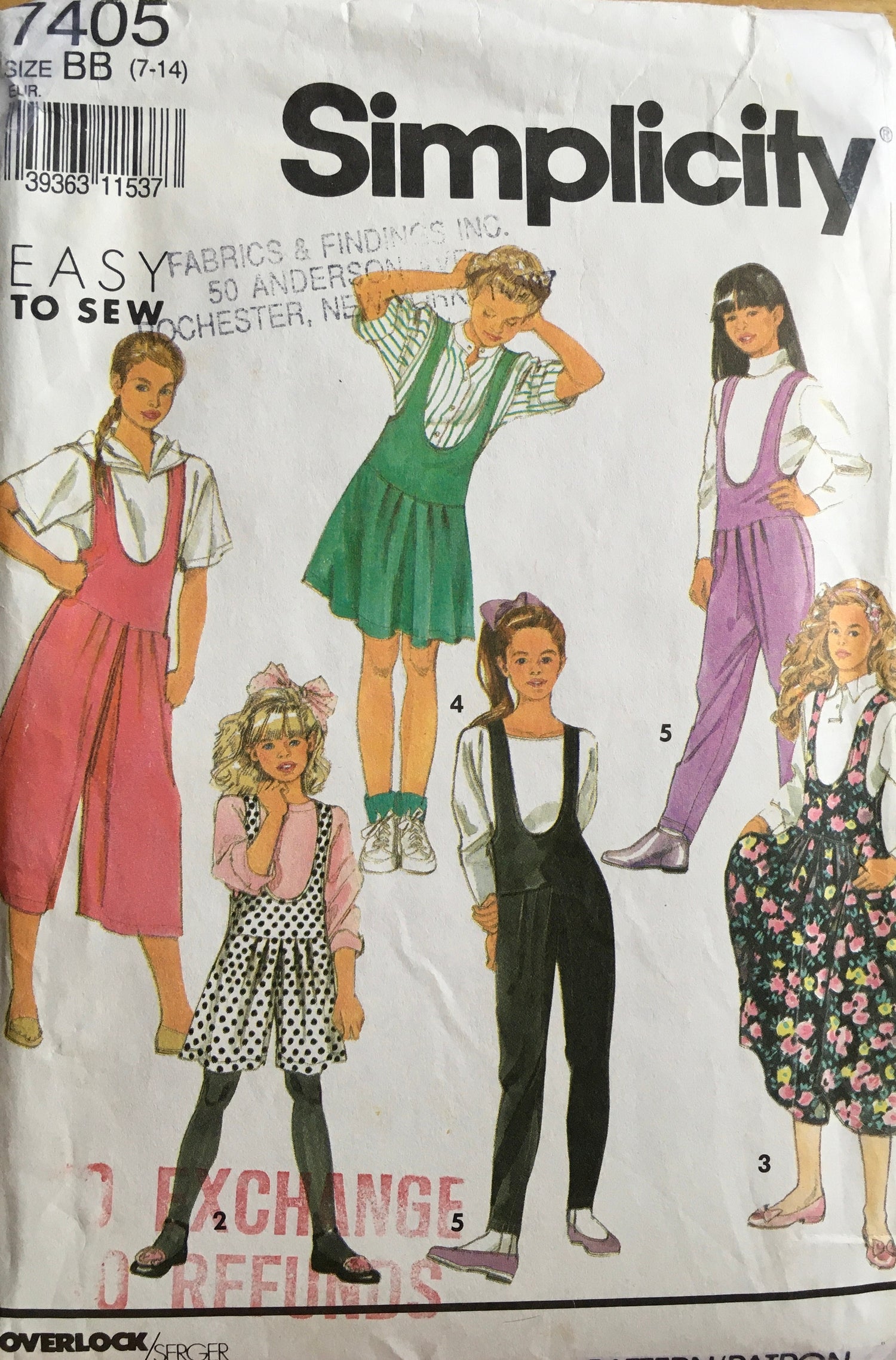 Simplicity 7405 Sewing Pattern (Vintage) CUT