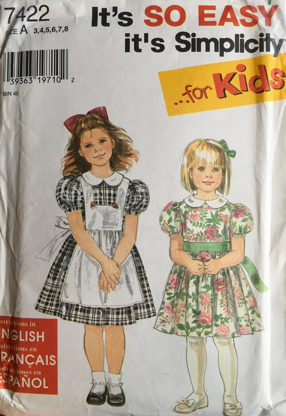 Simplicity 7422 Sewing Pattern (Vintage) UNCUT
