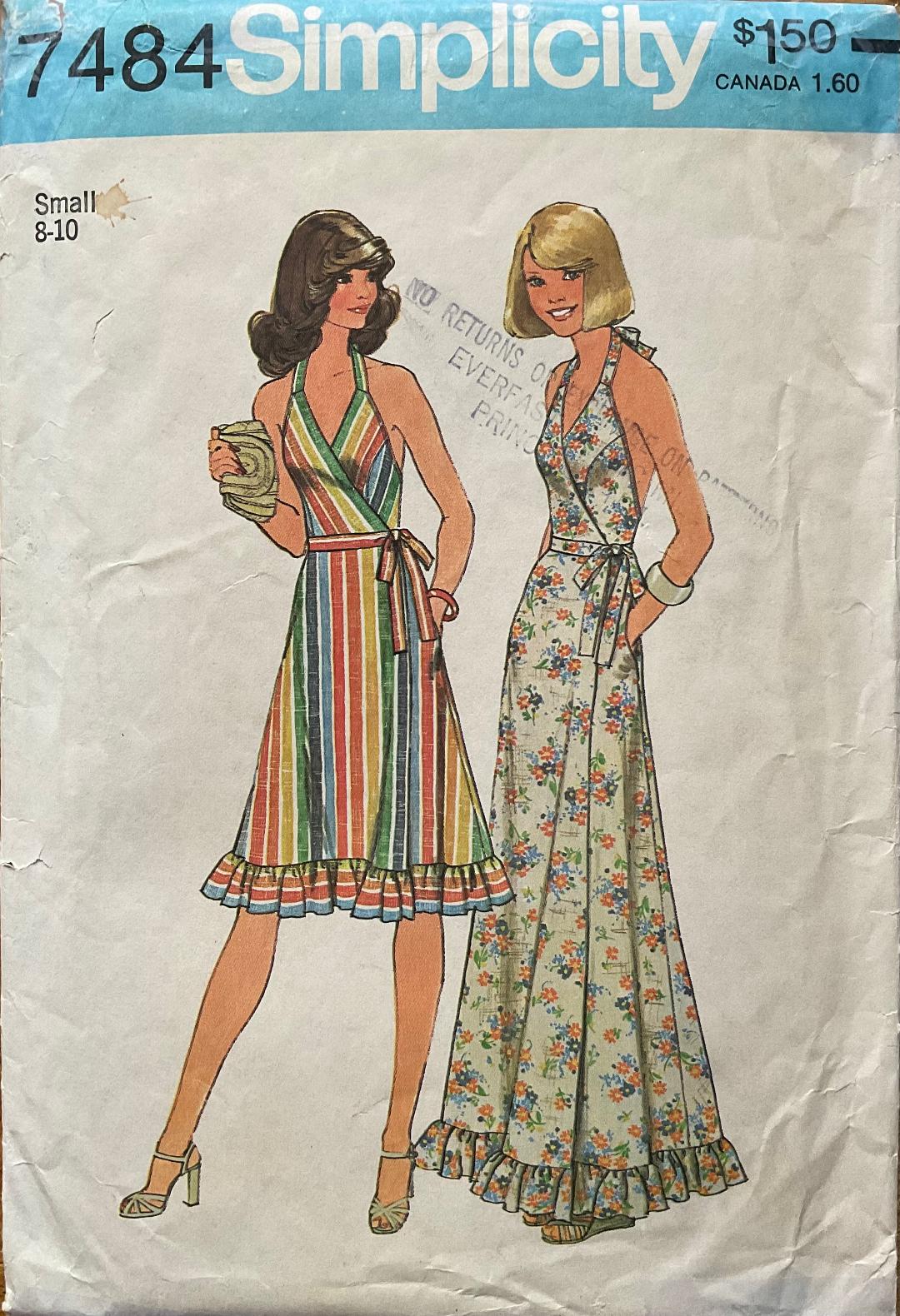 Simplicity 7484 Sewing Pattern (Vintqage) UNCUT