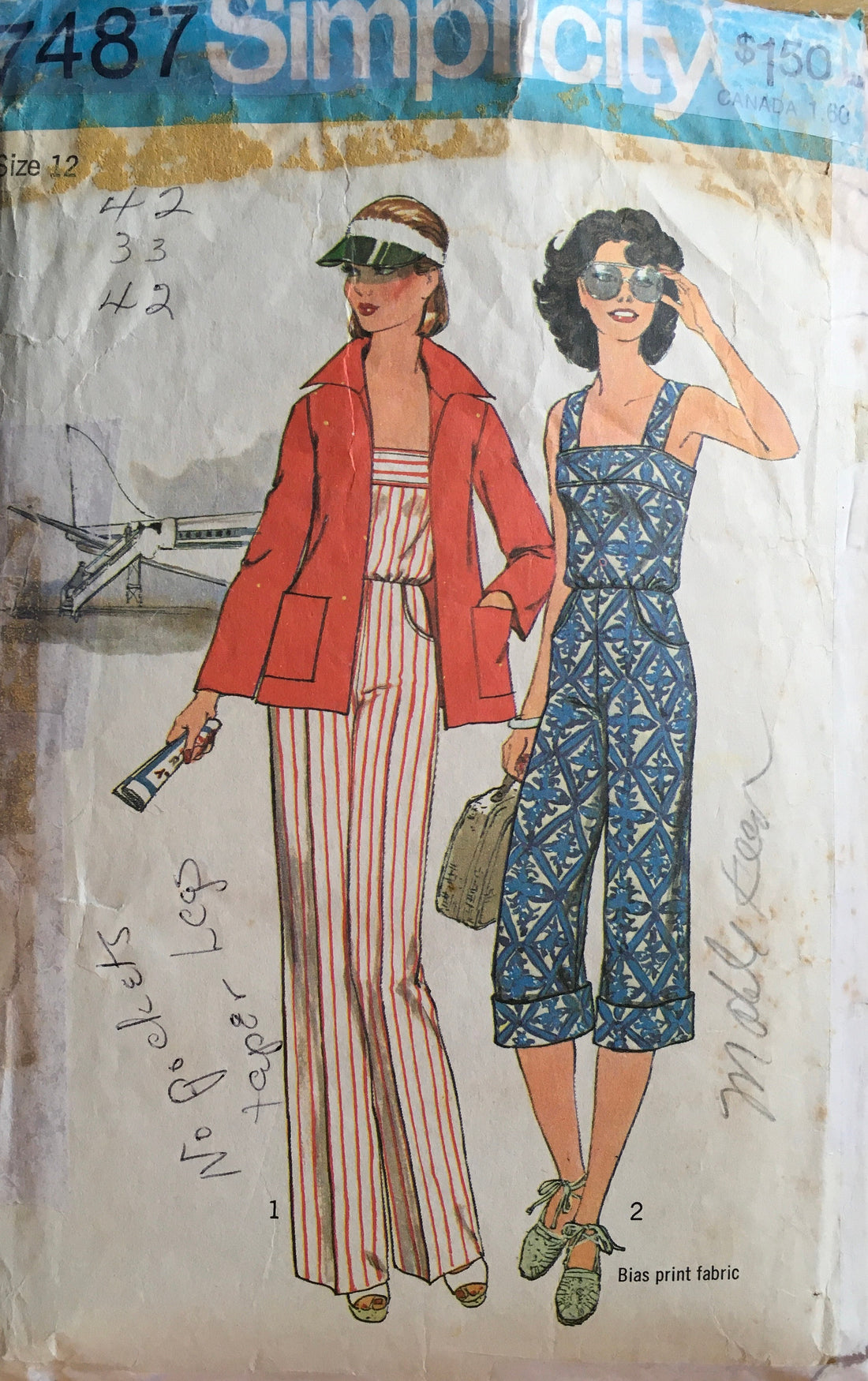 Simplicity 7487 Sewing Pattern (Vintage) CUT