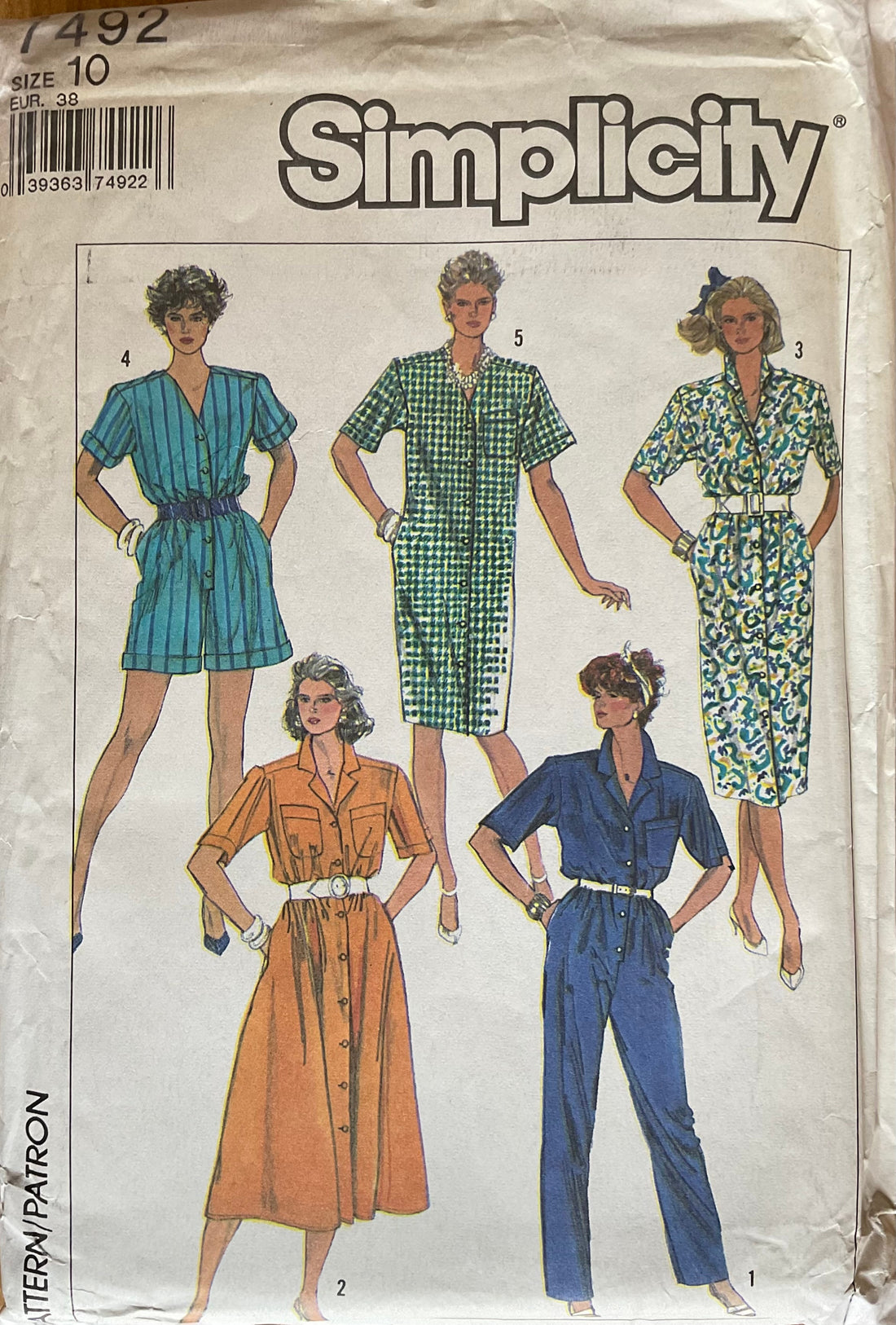 Simplicity 7492 Sewing Pattern (Vintage) UNCUT