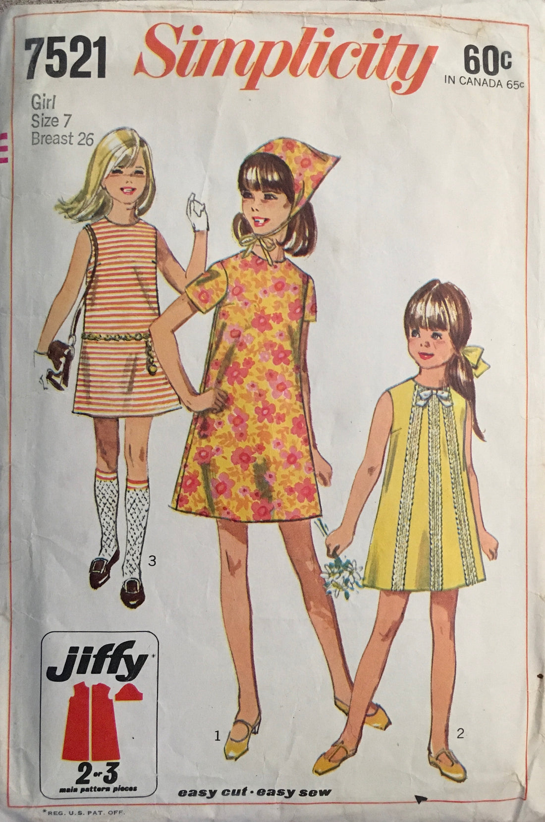 Simplicity 7521 Sewing Pattern (Vintage) CUT