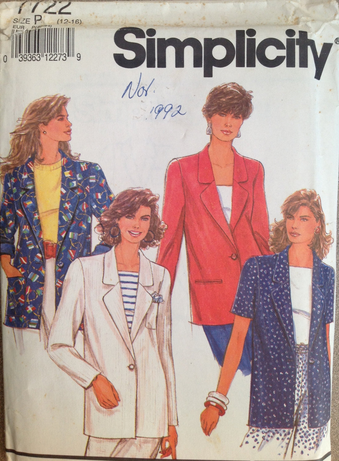 Simplicity 7722 Sewing Pattern (Vintage) UNCUT