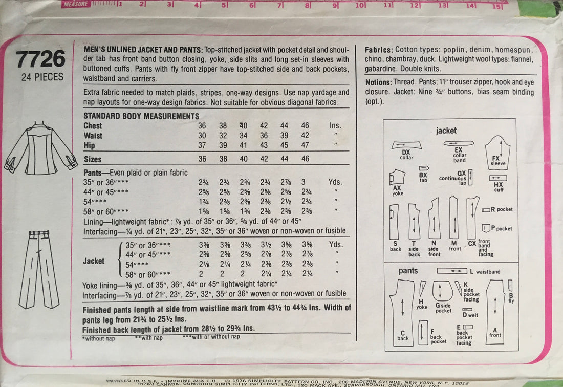 Simplicity 7726 Sewing Pattern (Vintage) UNCUT
