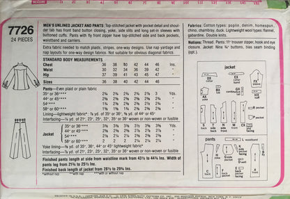 Simplicity 7726 Sewing Pattern (Vintage) UNCUT