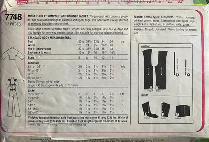 Simplicity 7748 Sewing Pattern (Vintage) CUT