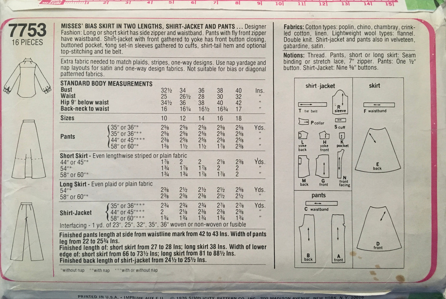 Simplicity 7753 Sewing Pattern (Vintage) UNCUT/CUT