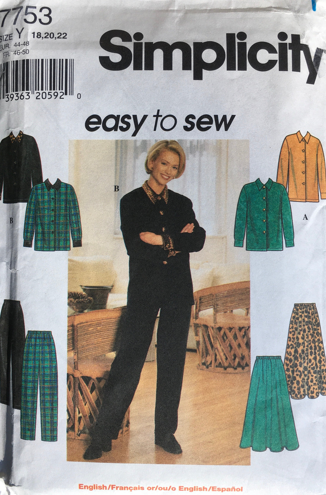 Simplicity 7753 Sewing Pattern (Vintage) CUT