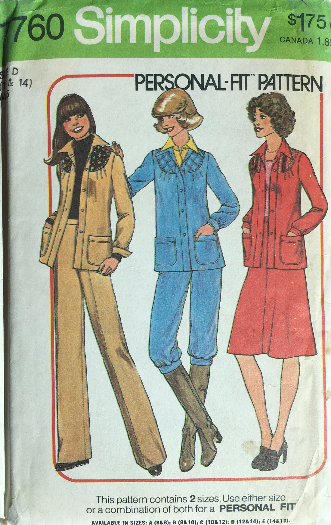 Simplicity 7760 Sewing Pattern (Vintage) CUT