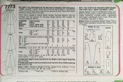 Simplicity 7773 Sewing Pattern (Vintage) UNCUT/CUT