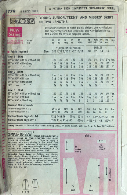Simplicity 7779 Sewing Pattern (Vintage) CUT