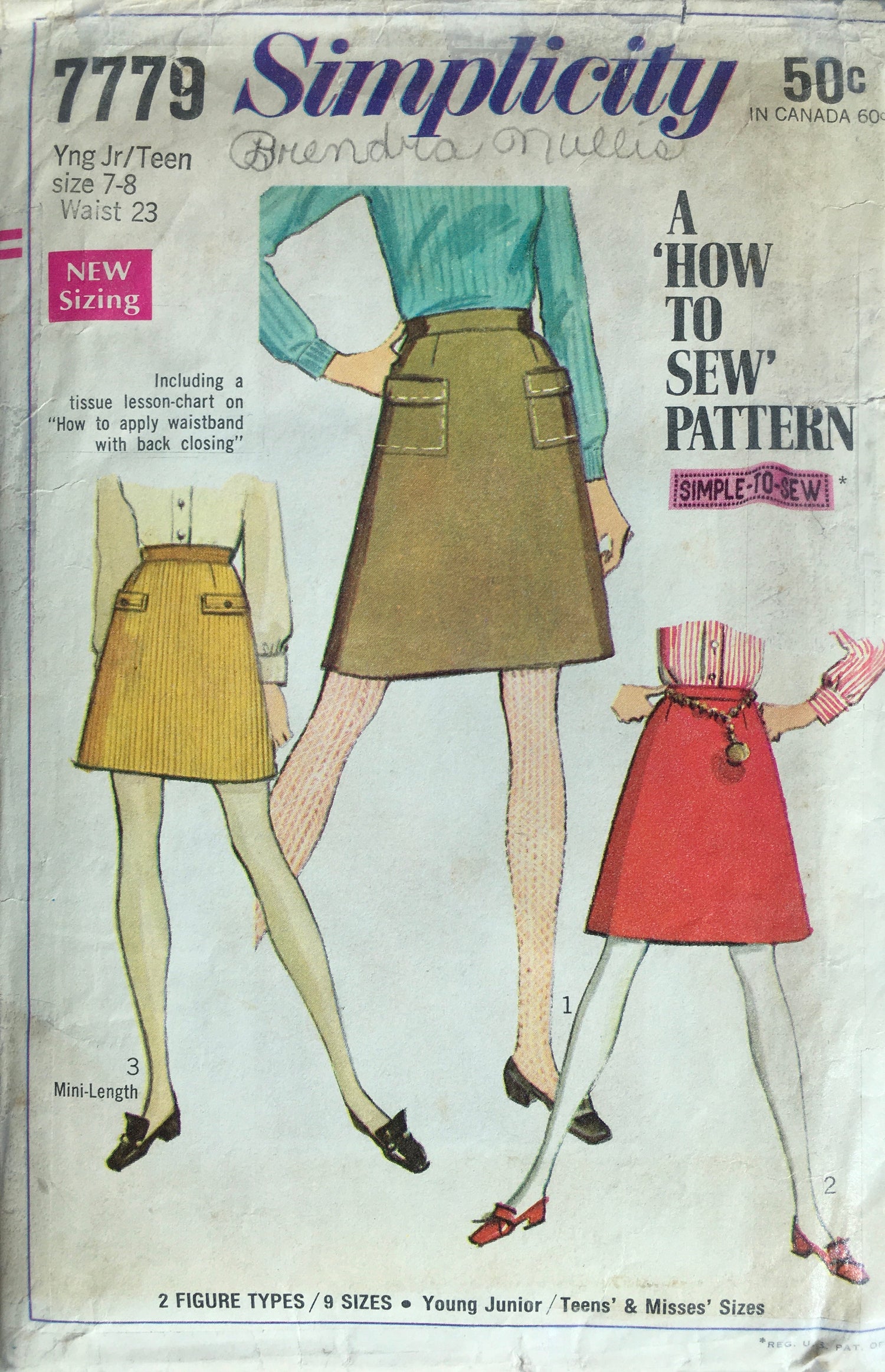 Simplicity 7779 Sewing Pattern (Vintage) CUT