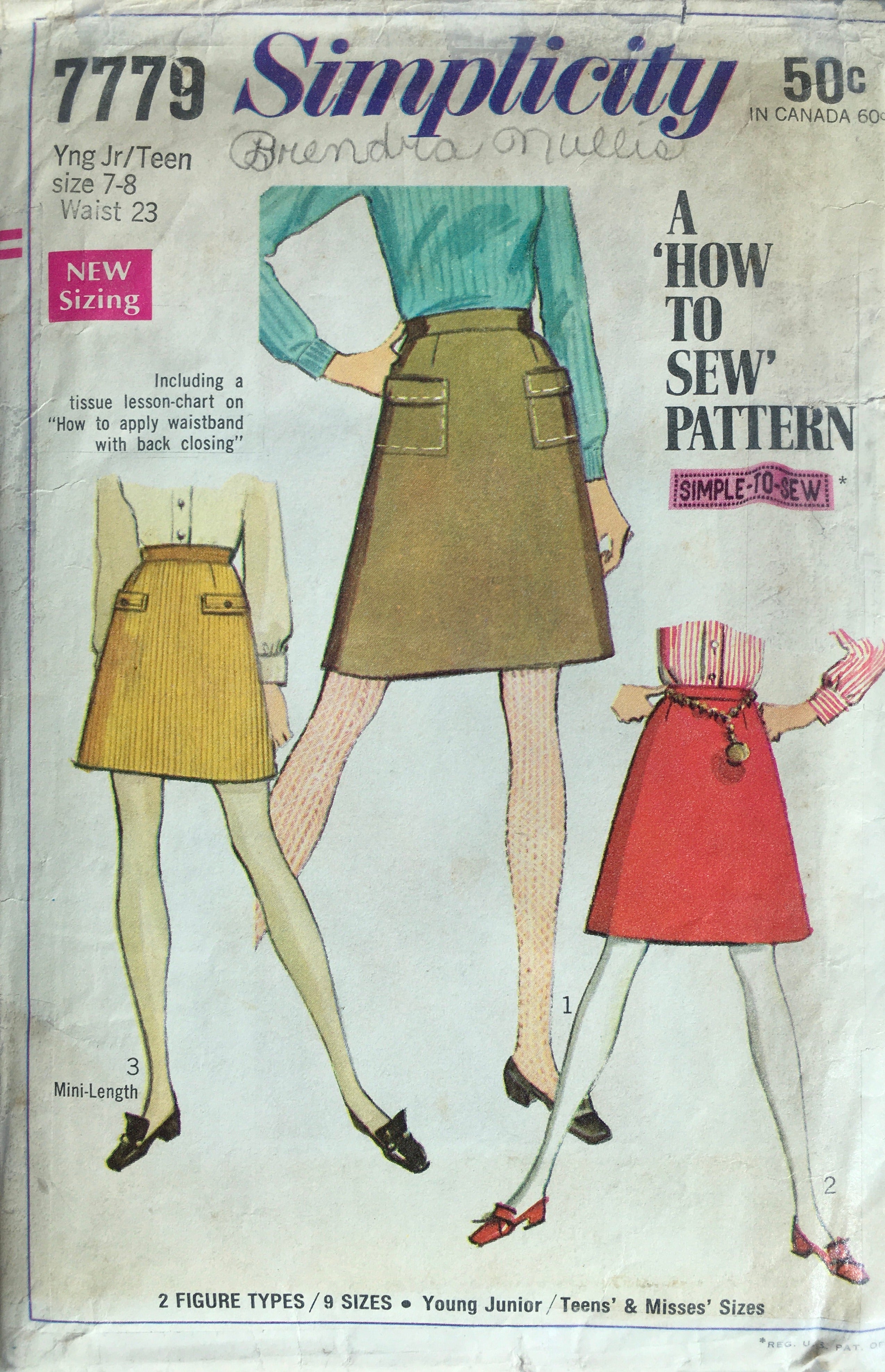 Simplicity 7779 Sewing Pattern (Vintage) CUT