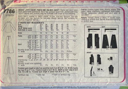 Simplicity 7786 Sewing Pattern (Vintage) UNCUT