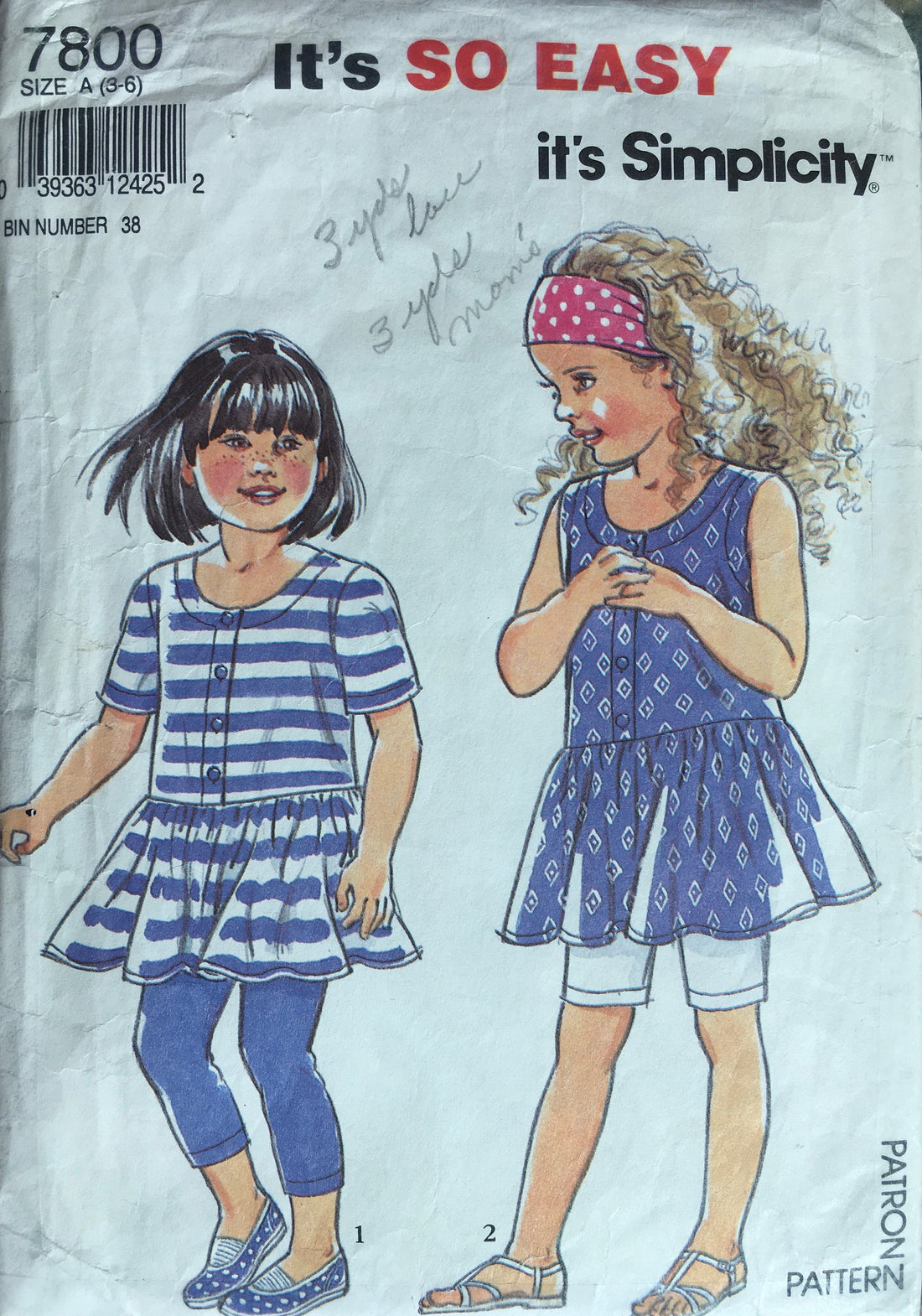 Simplicity 7800 Sewing Pattern (Vintage) CUT