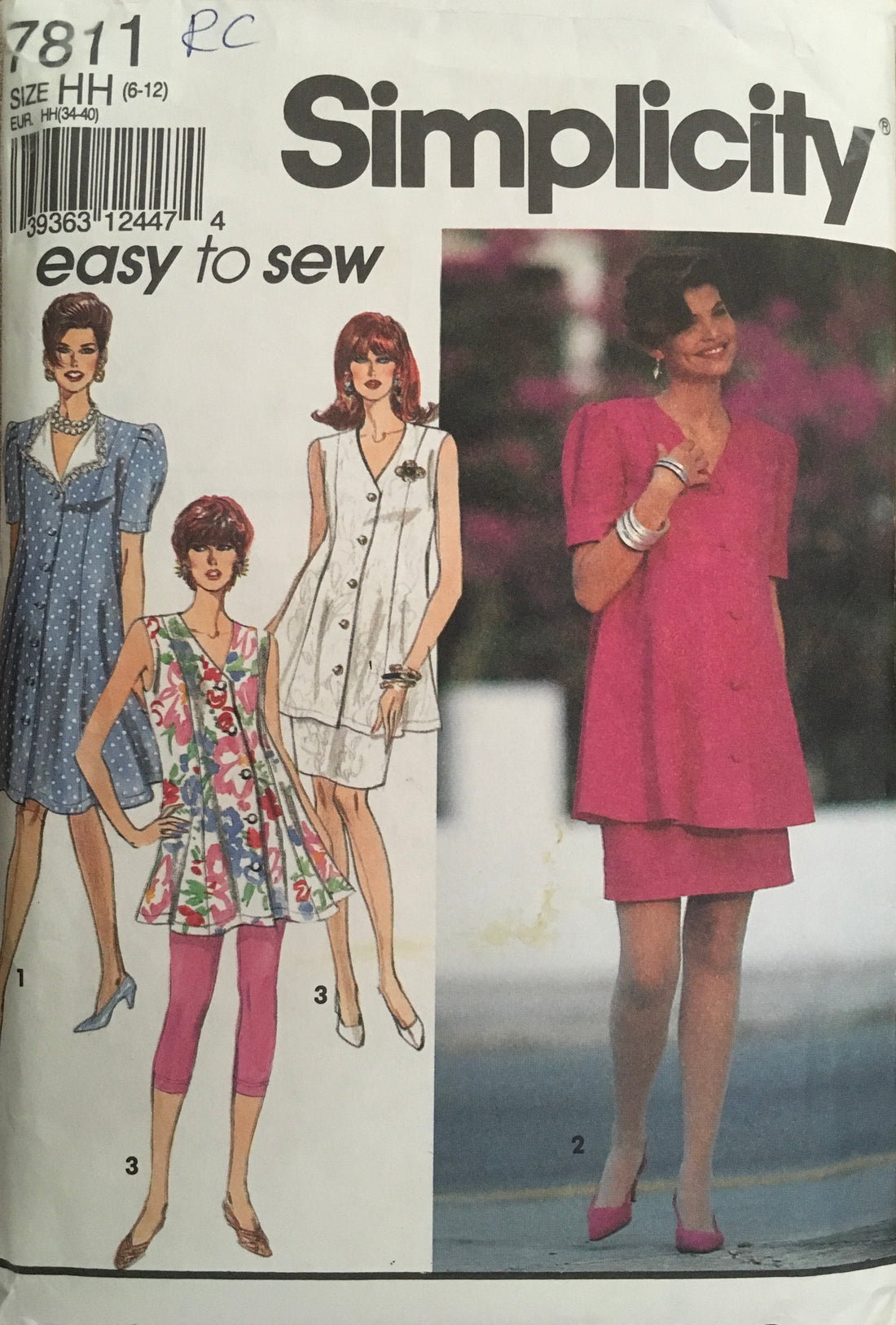 Simplicity 7811 Sewing Pattern (Vintage) CUT