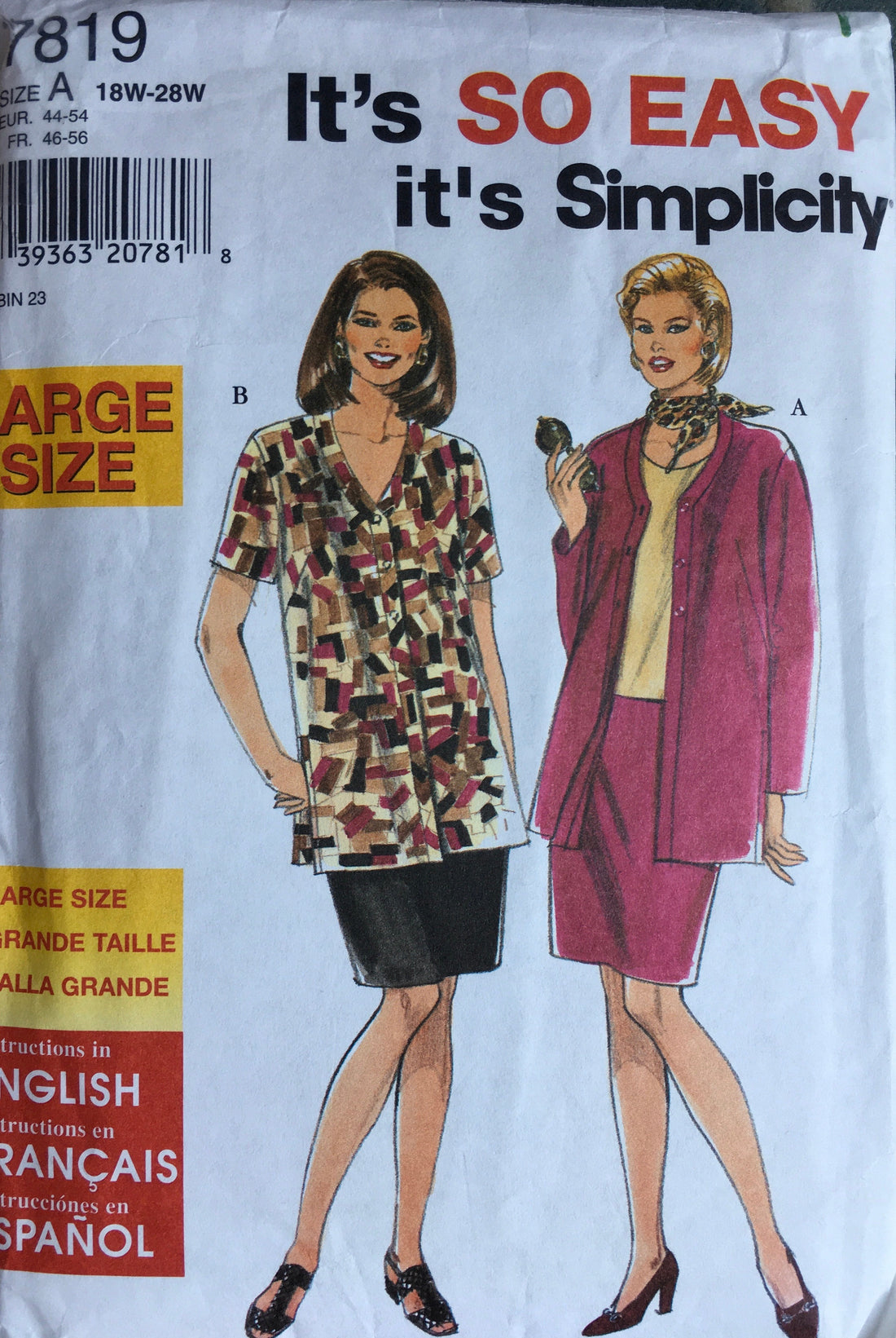 Simplicity 7819 Sewing Pattern (Vintage) CUT