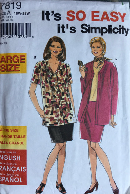 Simplicity 7819 Sewing Pattern (Vintage) CUT