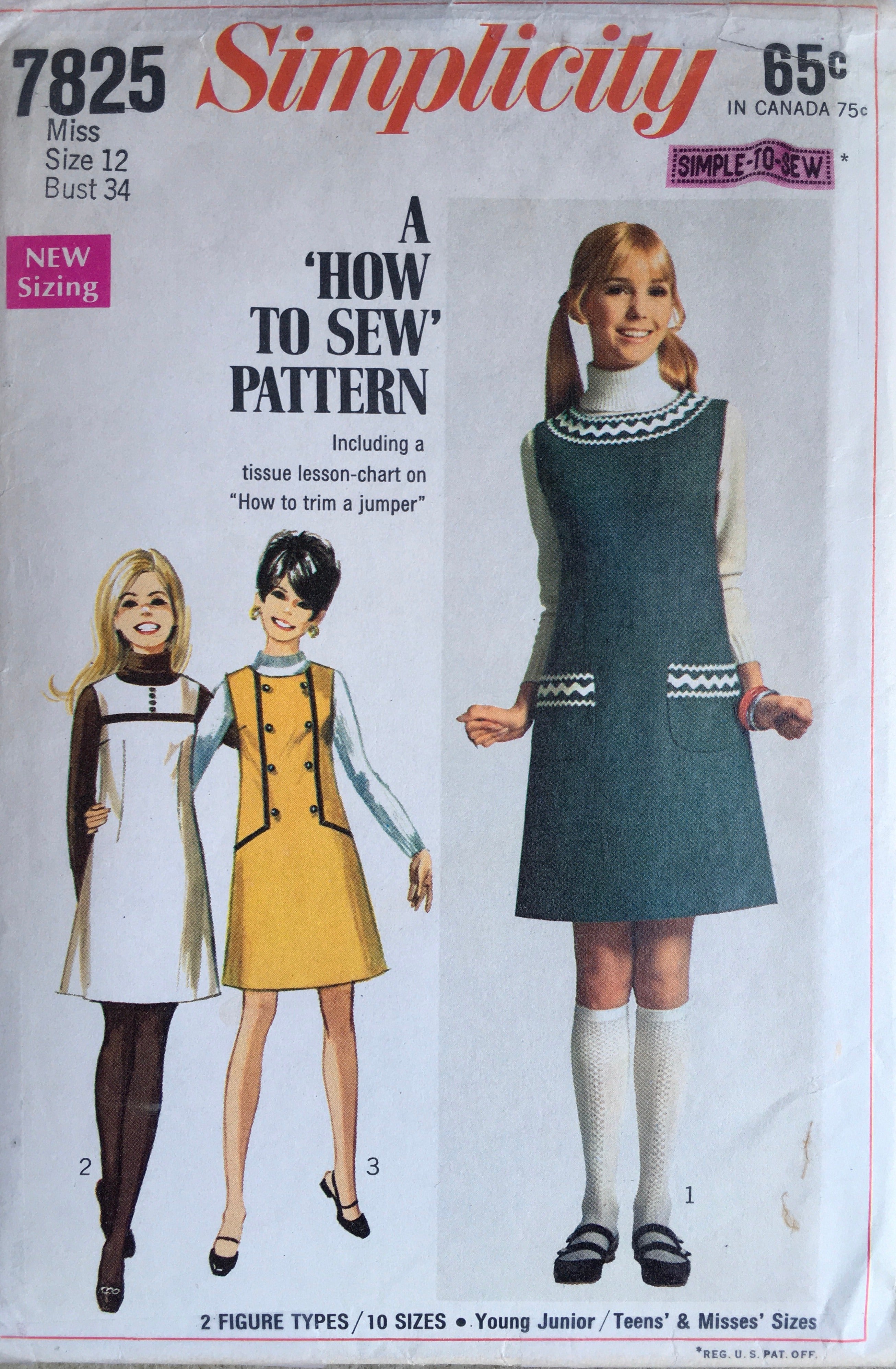 Simplicity 7825 Sewing Pattern (Vintage) UNCUT