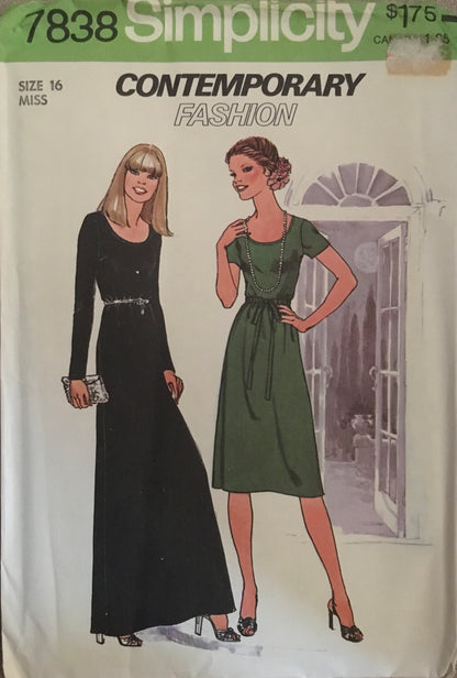 Simplicity 7838 Sewing Pattern (Vintage) UNCUT/CUT