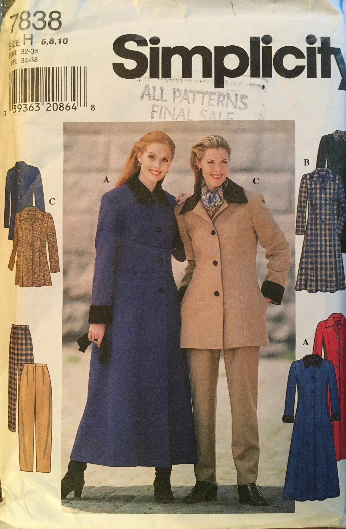 Simplicity 7838 Sewing Pattern (Vintage) CUT